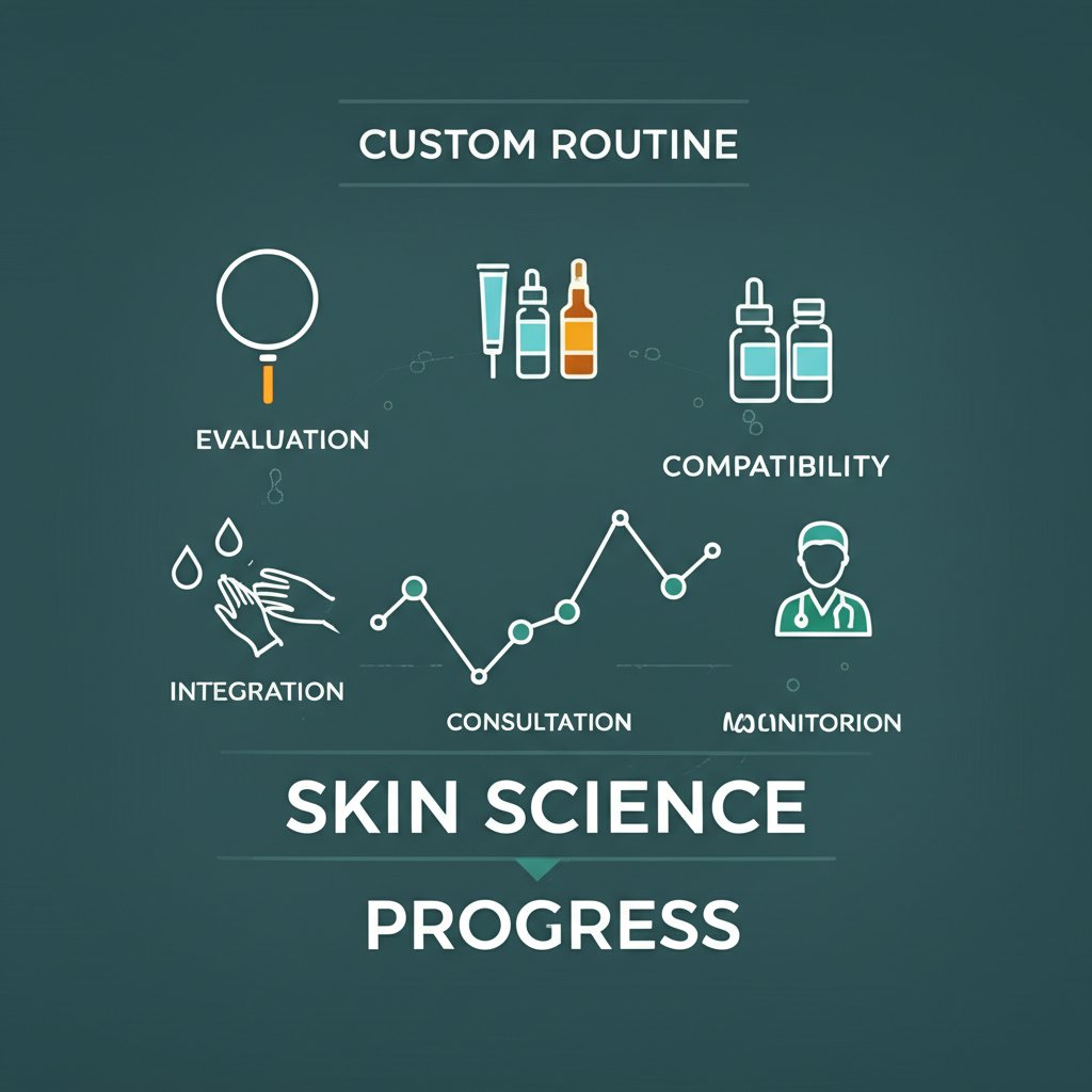 An illustrative image about: An elegant, clean infographic-style illustration depicting a methodical, step-by-step skincare routi