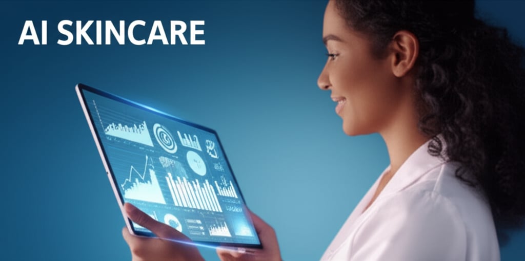 An illustrative image about: A modern, high-tech shot of a diverse person smiling confidently, their skin glowing and serene. In 