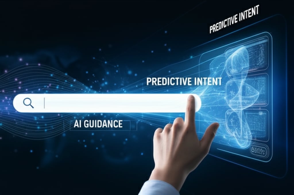 Conceptual image illustrating the evolution from reactive to predictive intent