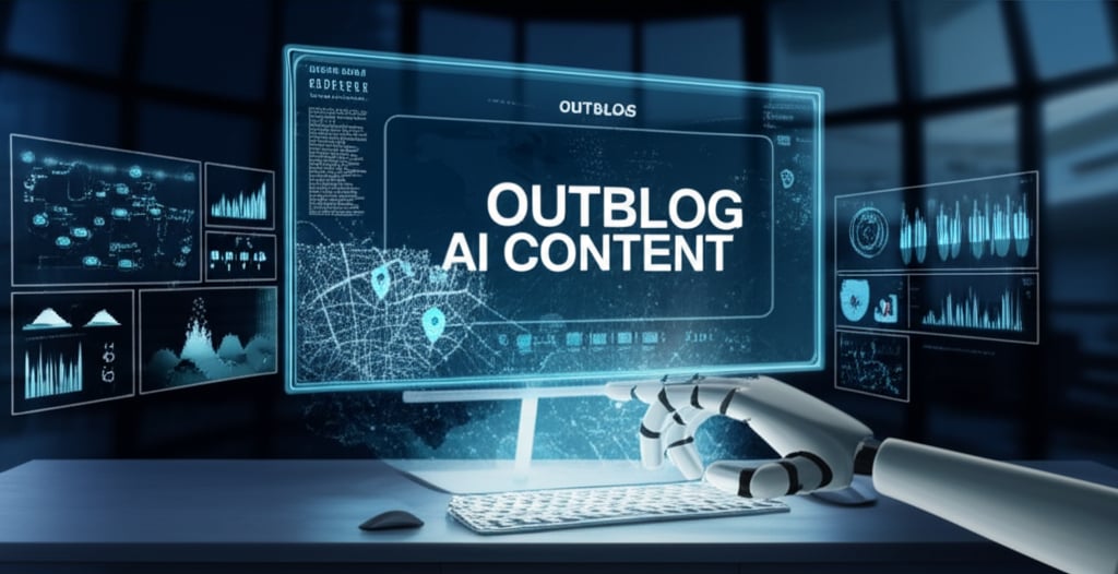 An illustrative image about: A sophisticated, futuristic workspace with an AI robot hand precisely typing on a holographic keyboa
